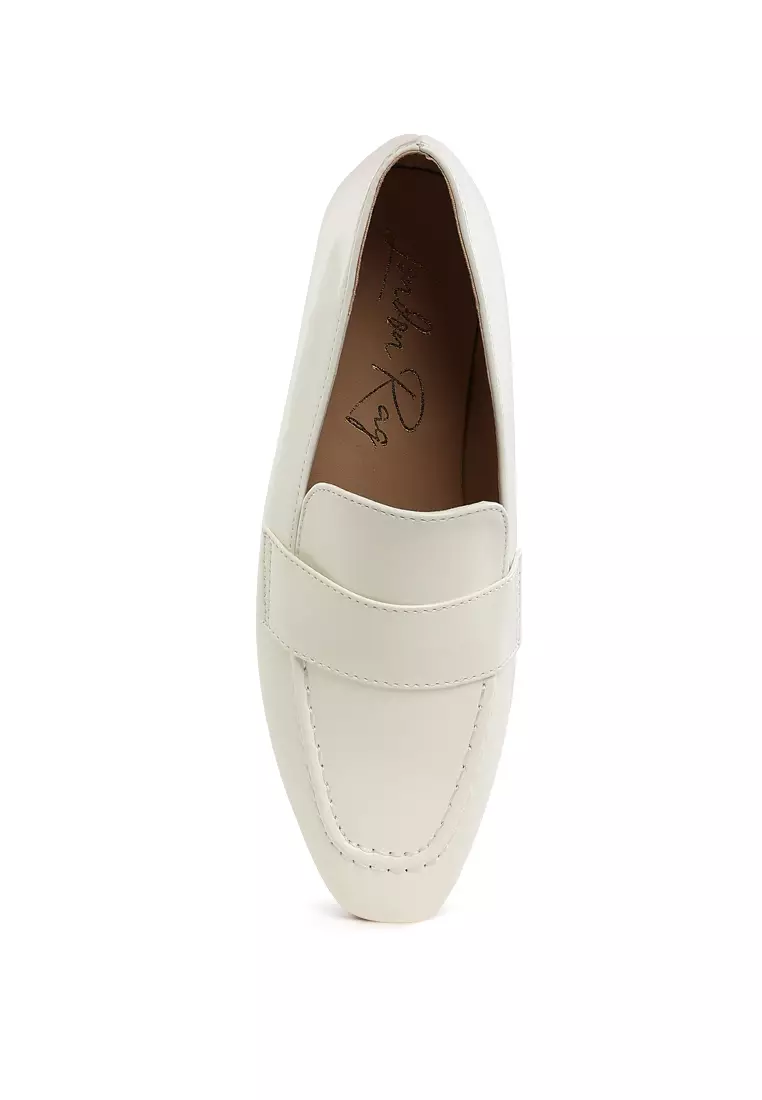 Flat Heel Loafers In Off White