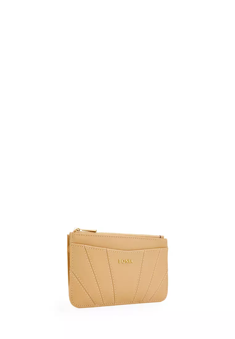 Bonia Medium Brown Liana Card Holder with Keychain
