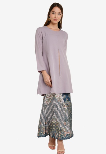 Cardigan Baju Kurung from Aqeela Muslimah Wear in Grey