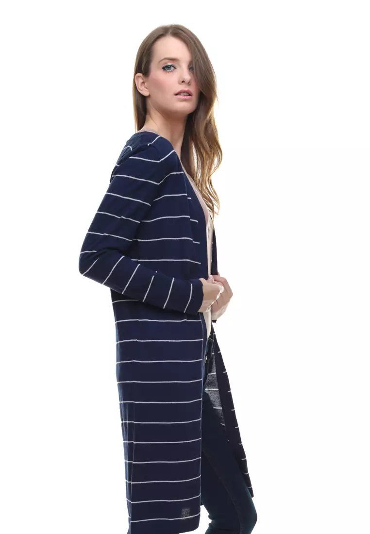 LGS - Sweater Wanita - Model Dress - Motif Salur - Navy - LST.360.U708.107.CLS