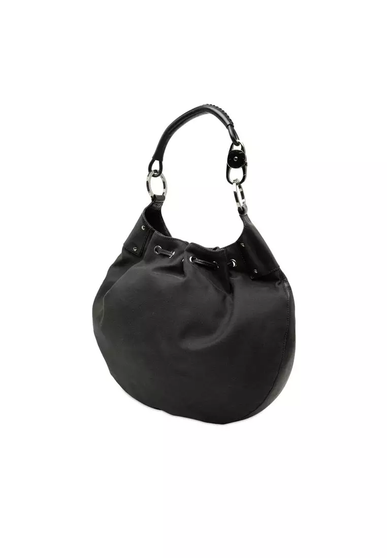 Pre-Loved Gucci Canvas Drawstring Hobo