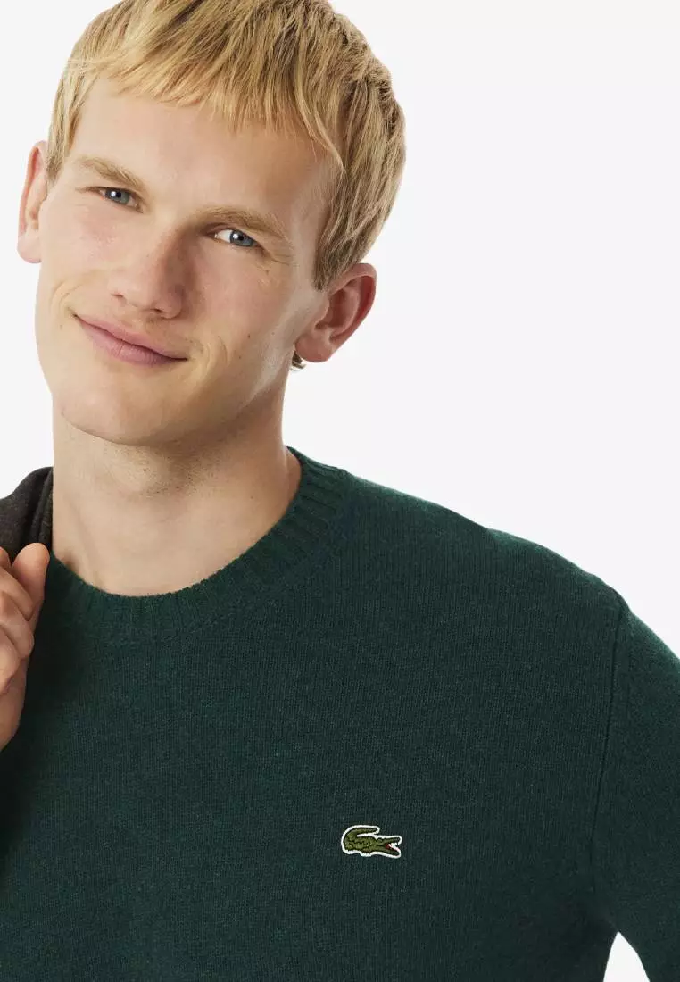 Carded Wool Crew Neck Sweater