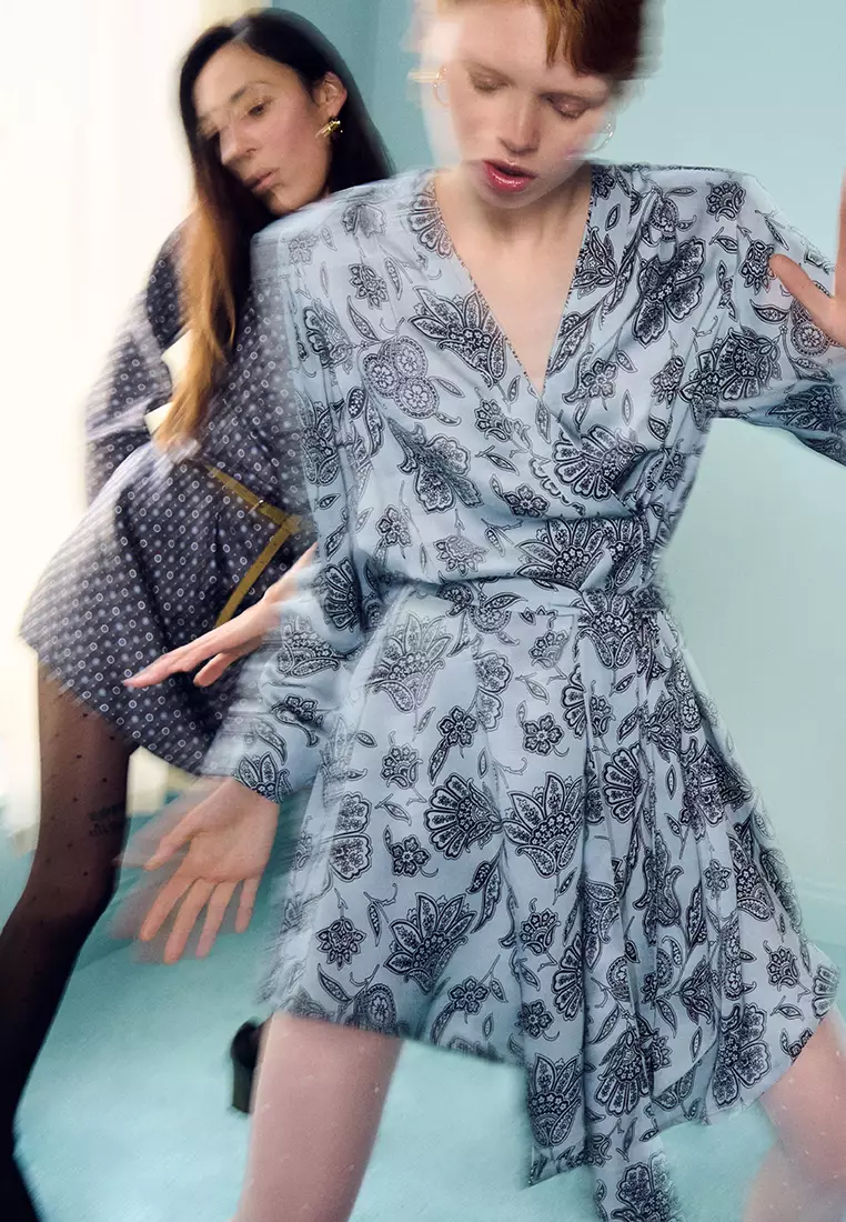 Floral Wrap Mini Dress