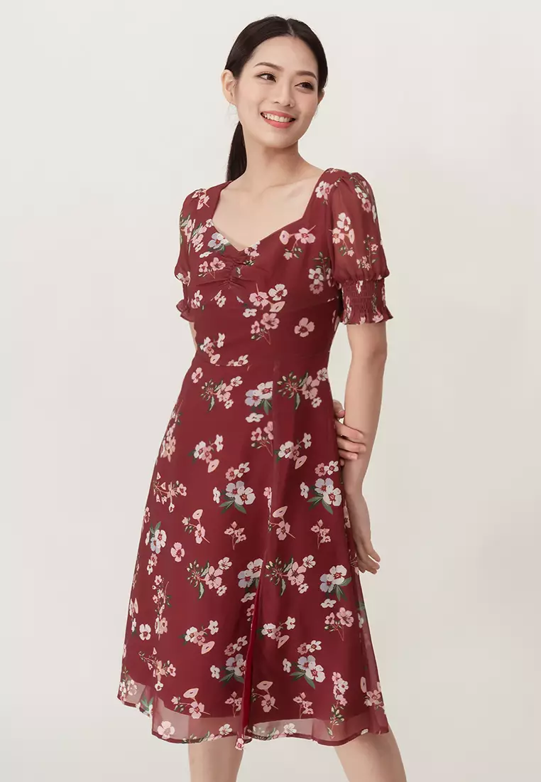 Buy Plain B. Plain B. Floral Printed VNeckline Dinner Dress Online