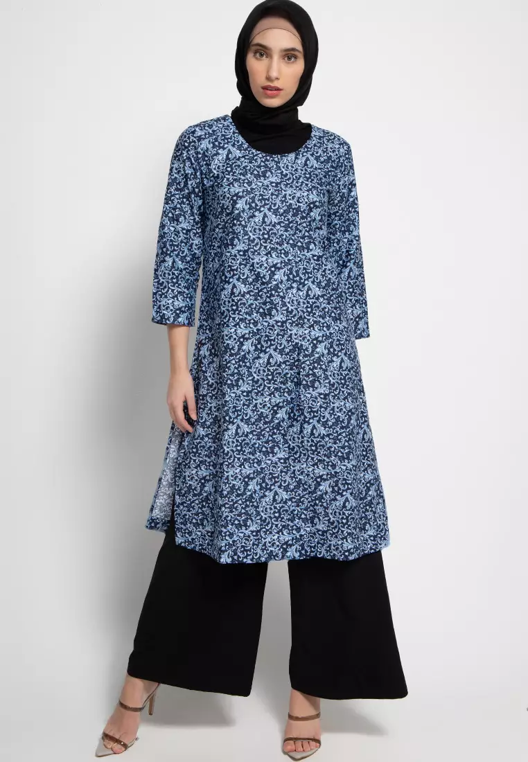 Solo Tunic In Navy Print