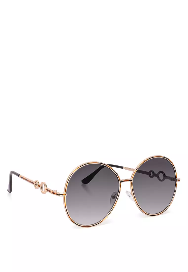 Grey Oversized Full Rim Oval Sunglasses