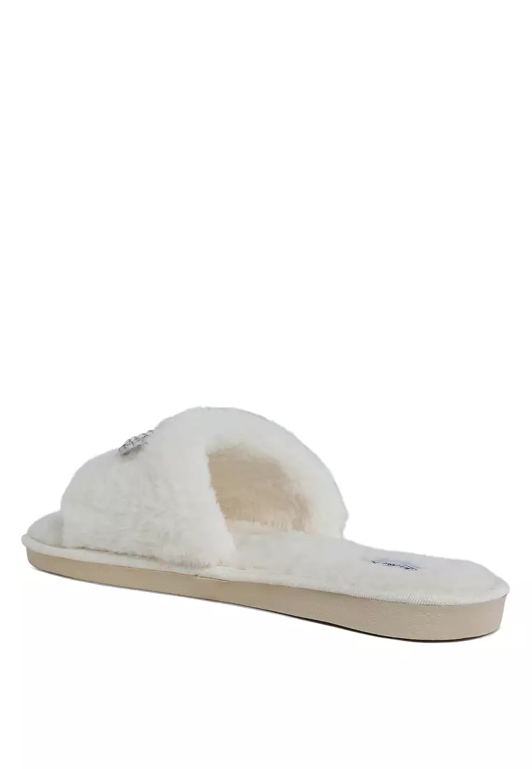 Fur Sliders in Beige