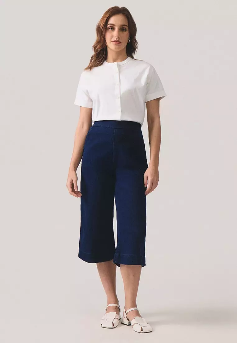 Denim Pull Up Culottes