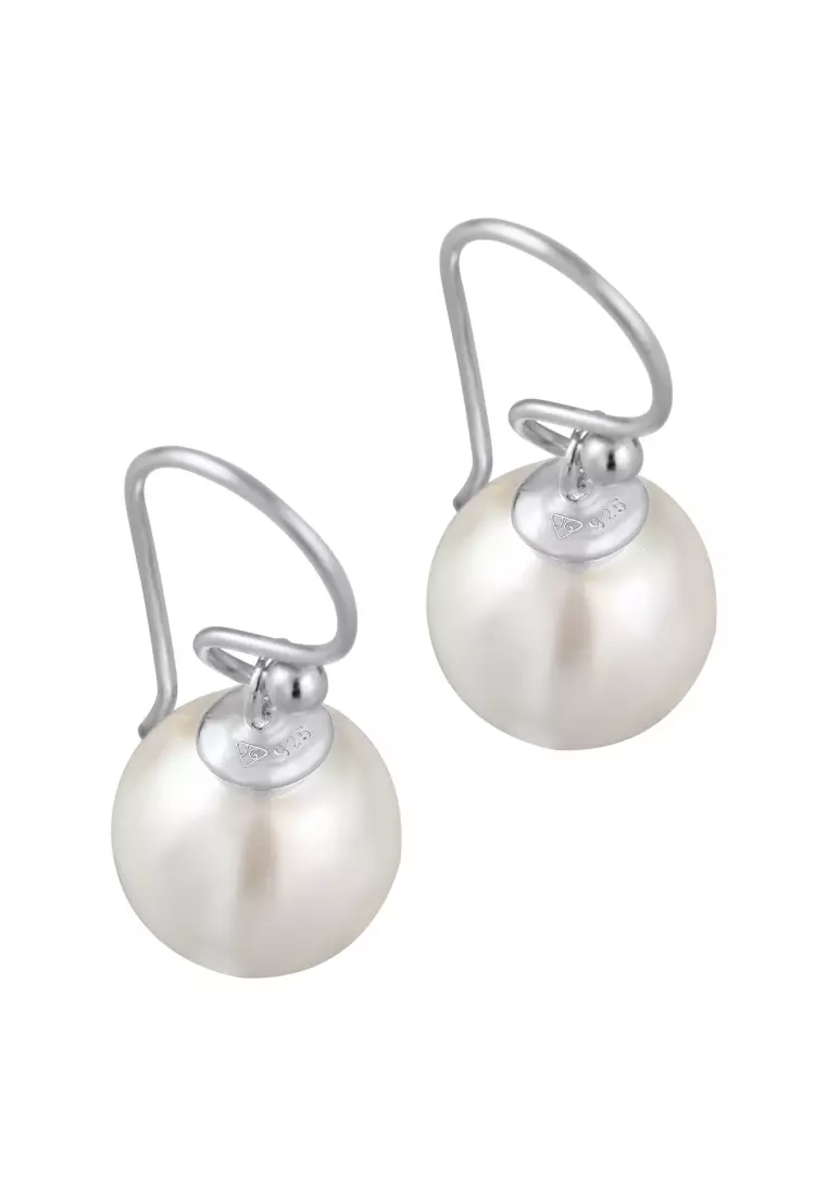 Anting Perhiasan Perak 925 Wanita Ear Hanger Classic Shell Core Pearl