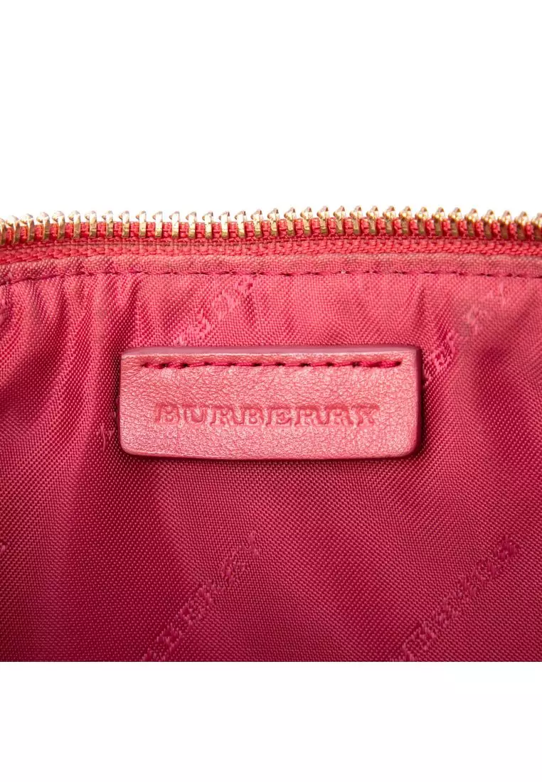Pre-Loved Burberry Haymarket Check Coated Canvas Peyton Crossbody
