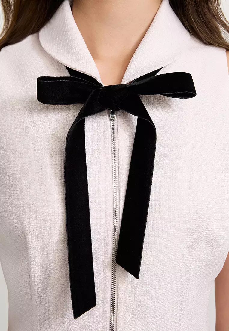 Bow Tie Cropped Blouse