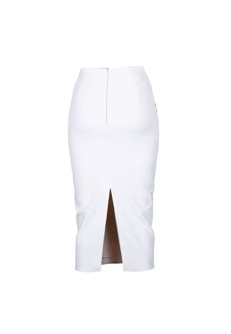 ELISABETTA FRANCHI Crepe Skirt with Sequin Embellishments