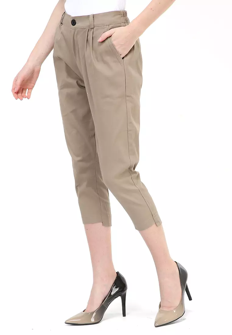 Liana Long Pants Celana Panjang Bawahan Wanita Premium Quality - Mocca