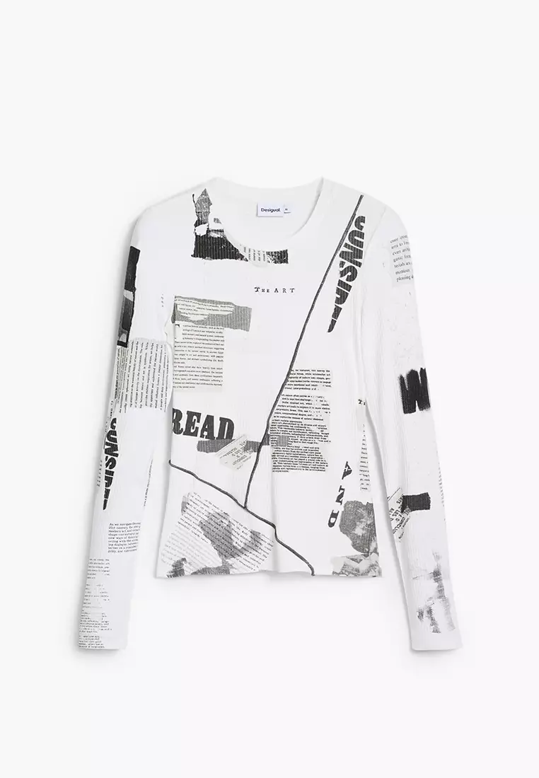 Ribbed newspaper T-shirt