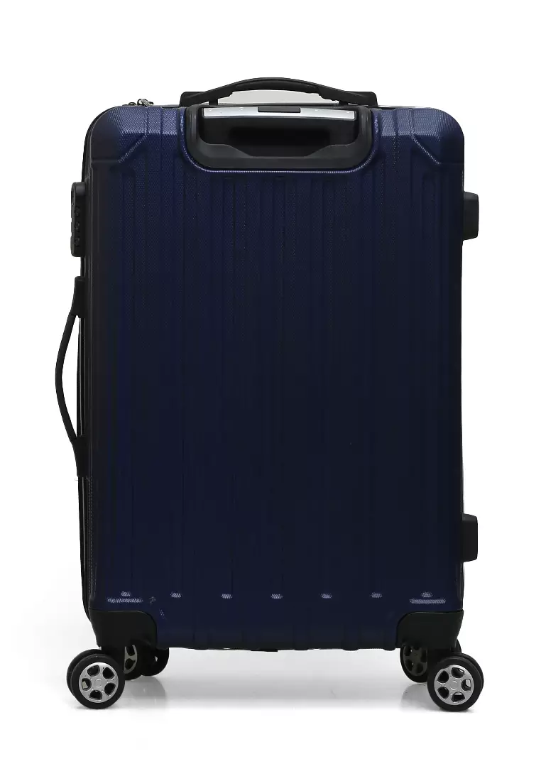 Isvara Tas Koper Hardcase Unisex One Set Suitcase Number Code Combination Lock Large Compartment Material ABS+PVC Coated ORIGINAL - Navy