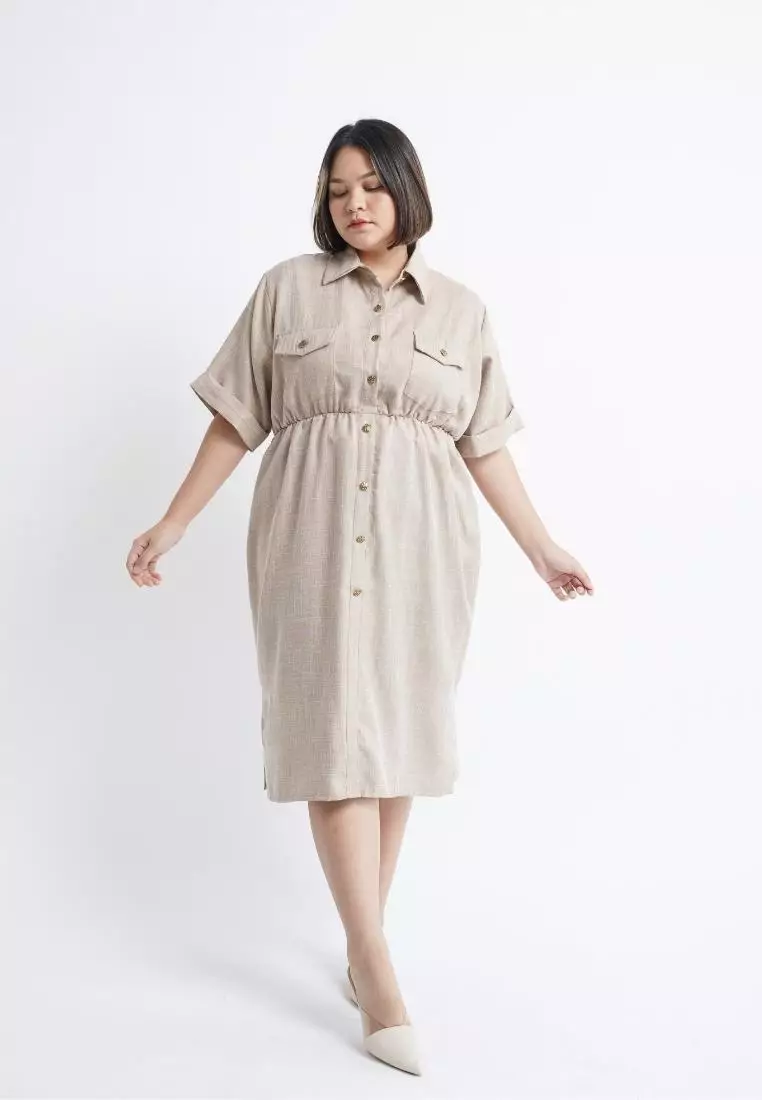 Plus Size Dress Maha Beige