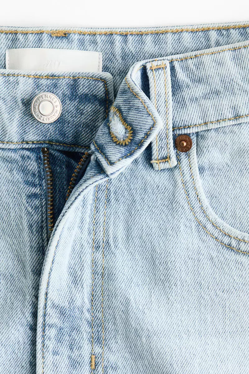 High-waisted denim shorts