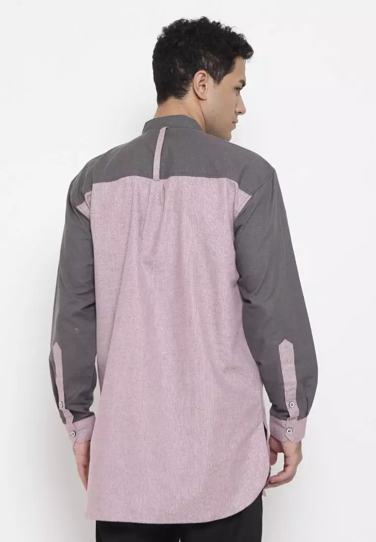 Zayidan Baju Koko Gamis Muslim Pria Zahir - Pink