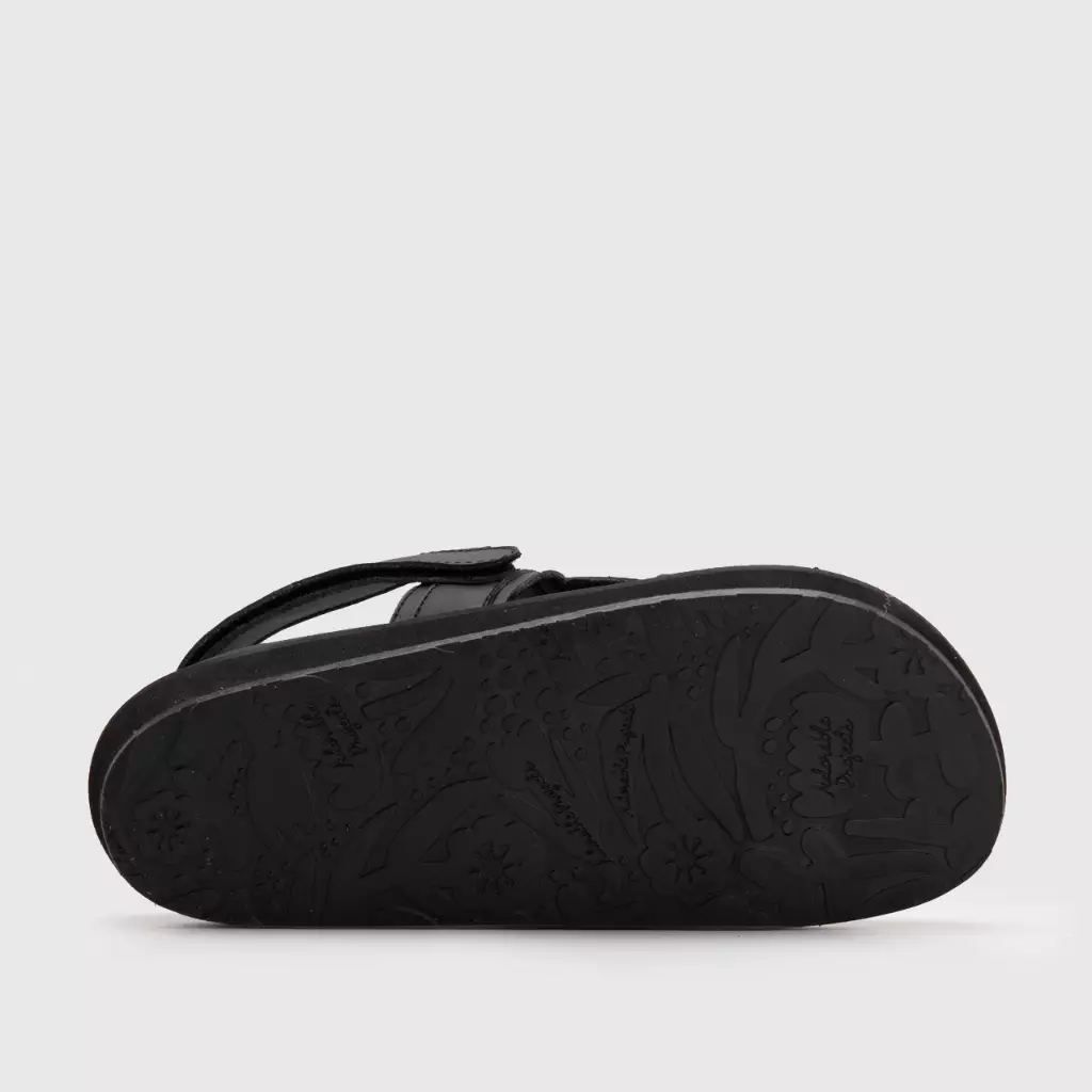 Adorable Projects - Mazza Sandals Genuine Leather Black - Sandal Wanita