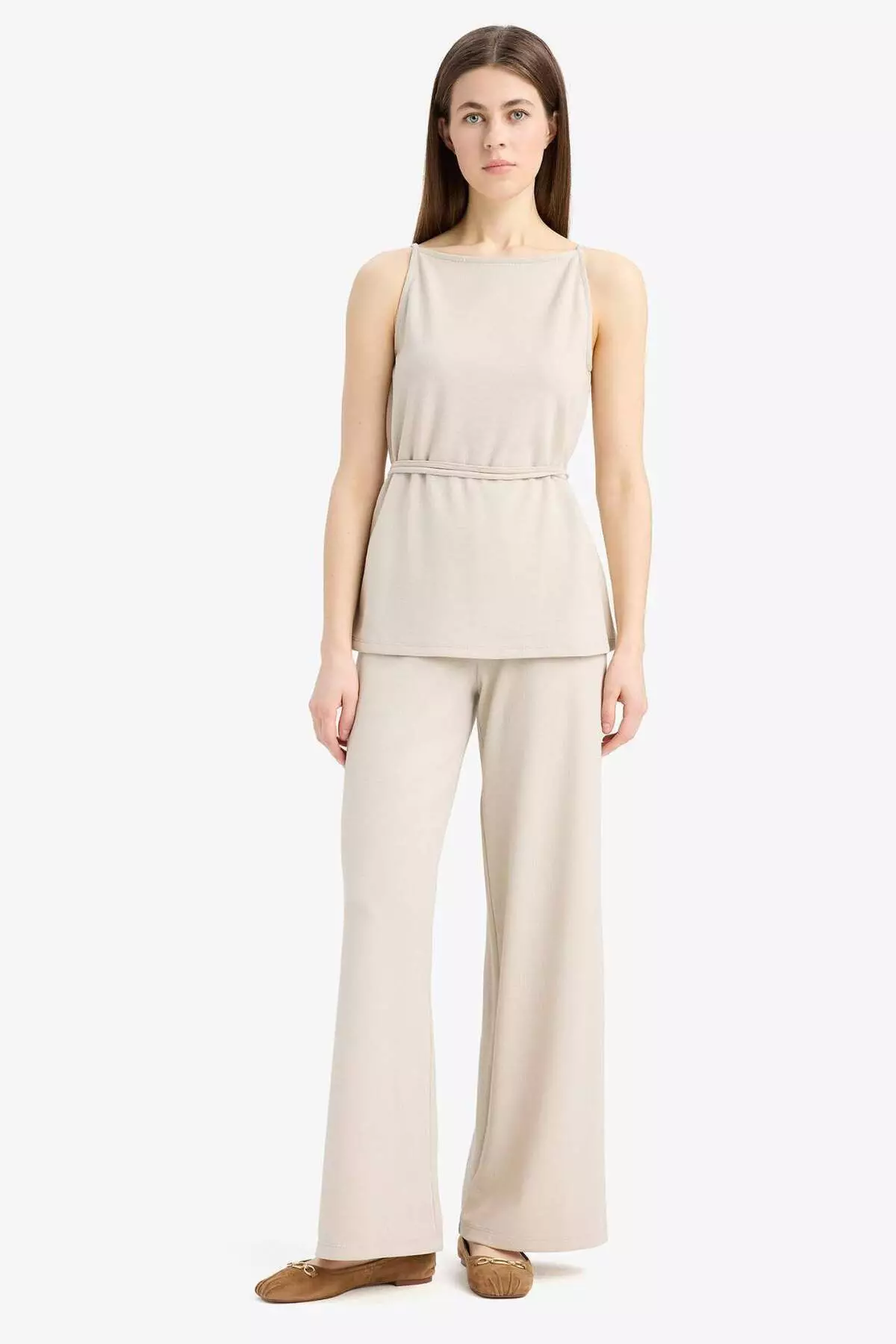 Wide Leg Wide Leg Basic Straight Pique Trousers E5784Ax25Sp