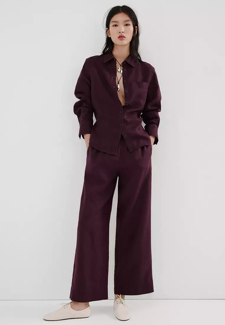 Straight Linen Trousers
