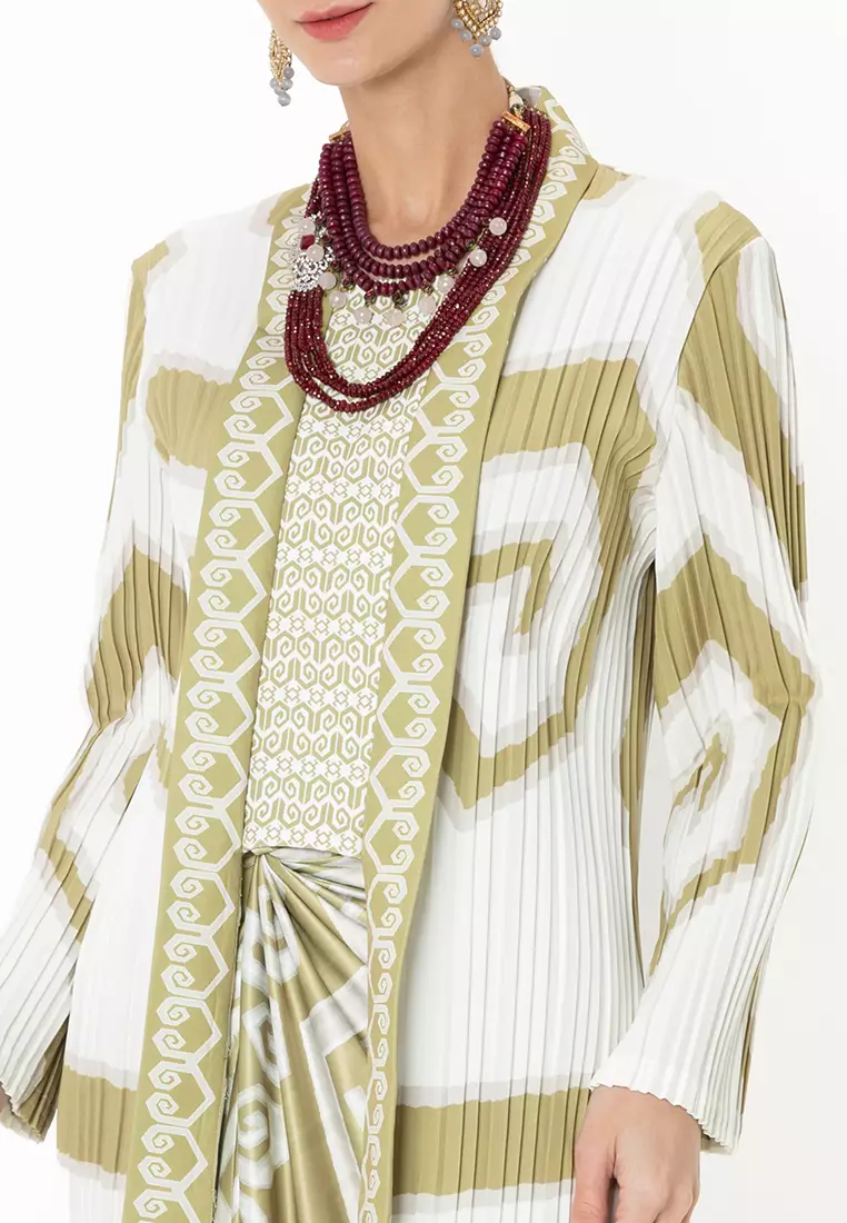 Mela Pleated Kebaya Set with Front Panel