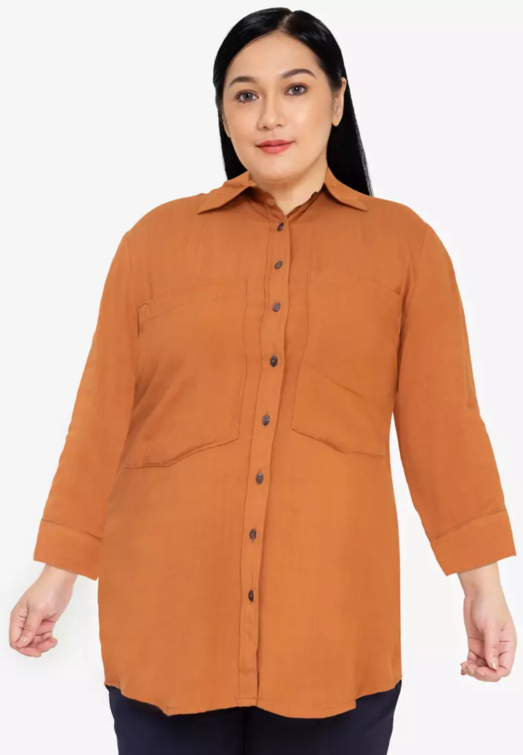 Plus size outlet linen shirts