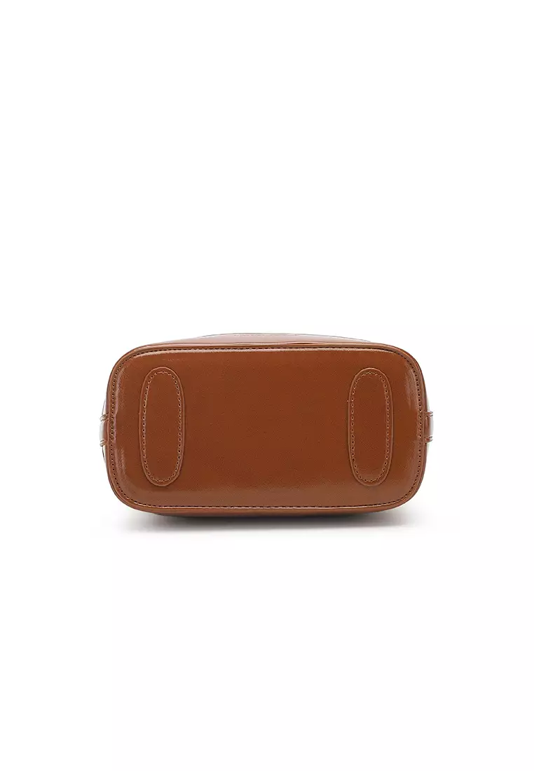 Women's Top Handle Bag / Sling Bag / Crossbody Bag / Shoulder Bag - Light Yellow / Brown