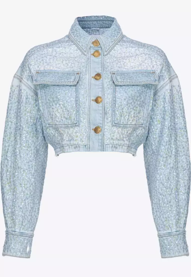 ジャケット PINKO Gaborone crop fit denim jacket Blu Pinko Gaborone Crop Fit Denim Jacket | eBay