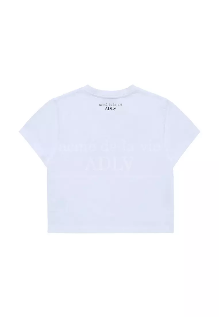 The Powerpuff Girls x Acmedelavie Gradient Curlylogo Crop T-Shirts White 