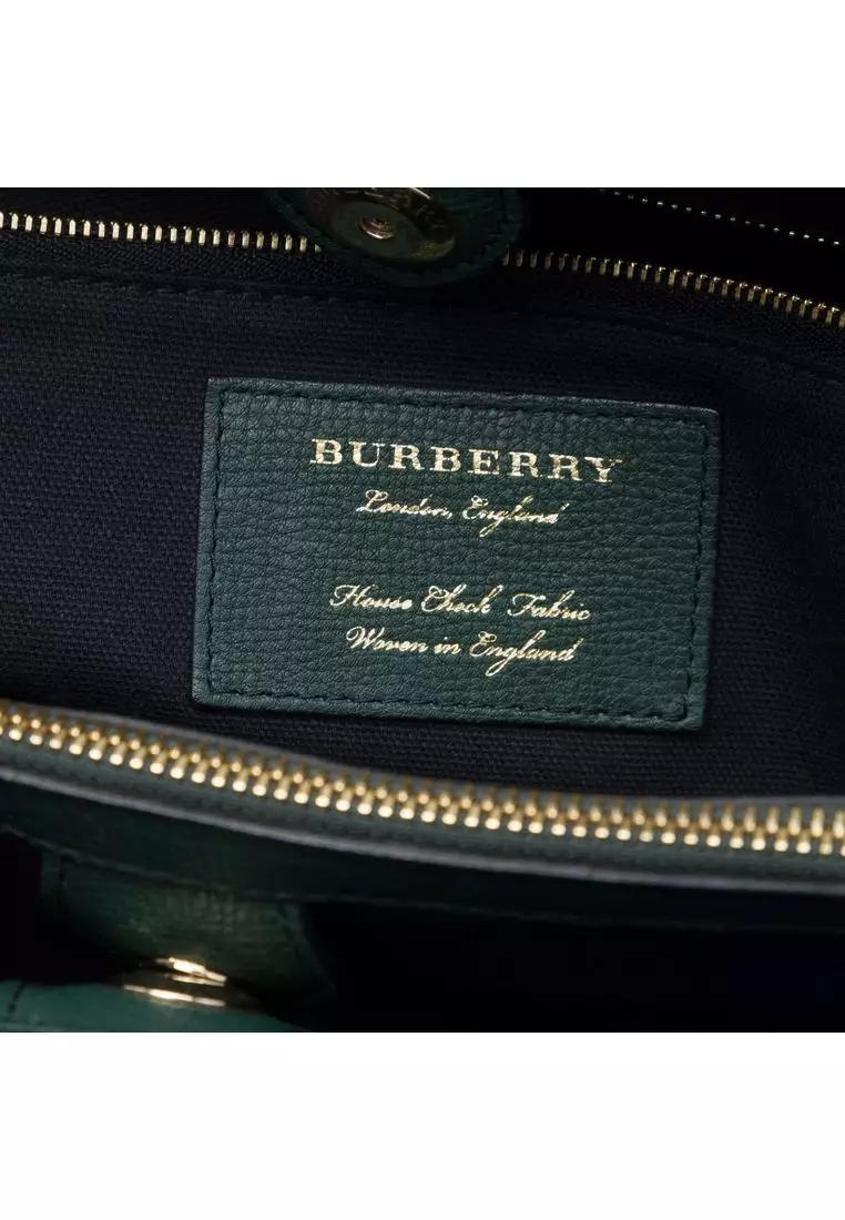 Pre-Loved Burberry Medium Leather And House Check Banner Satchel