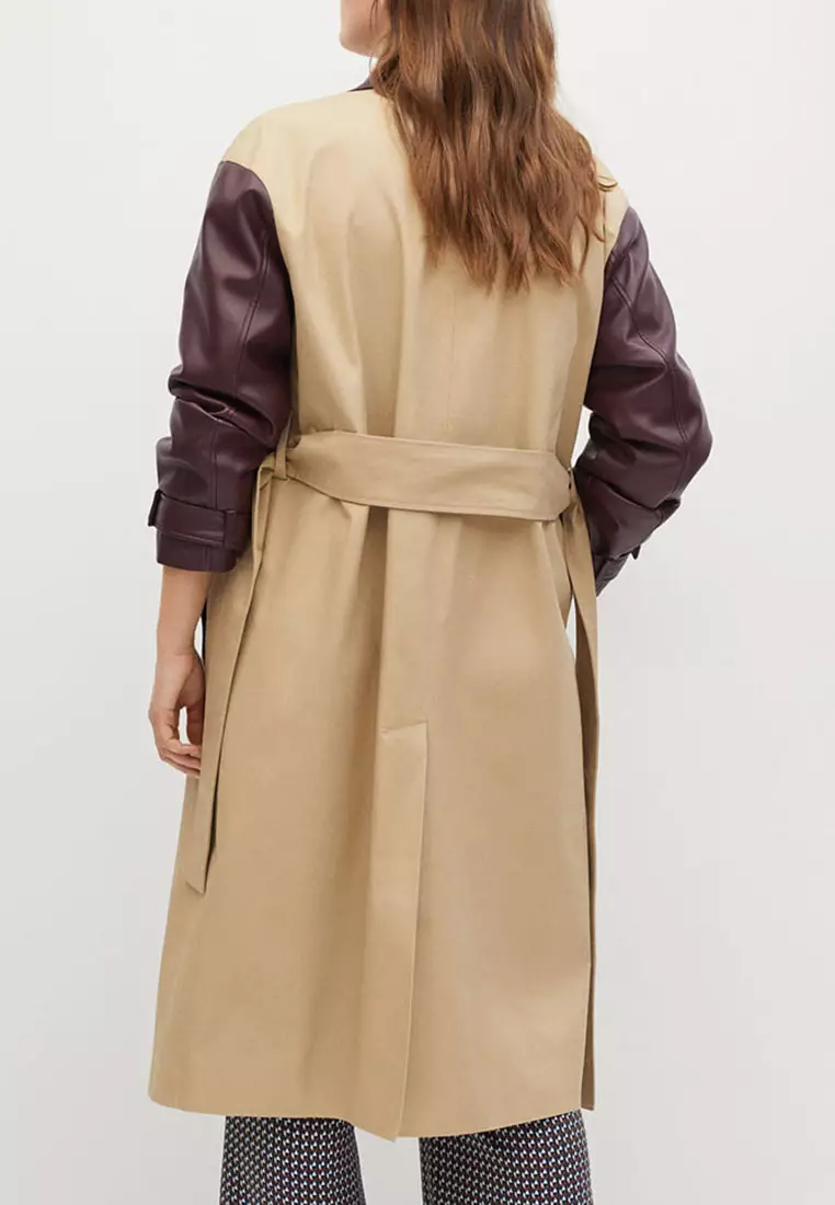 Mango violeta clearance trench coat