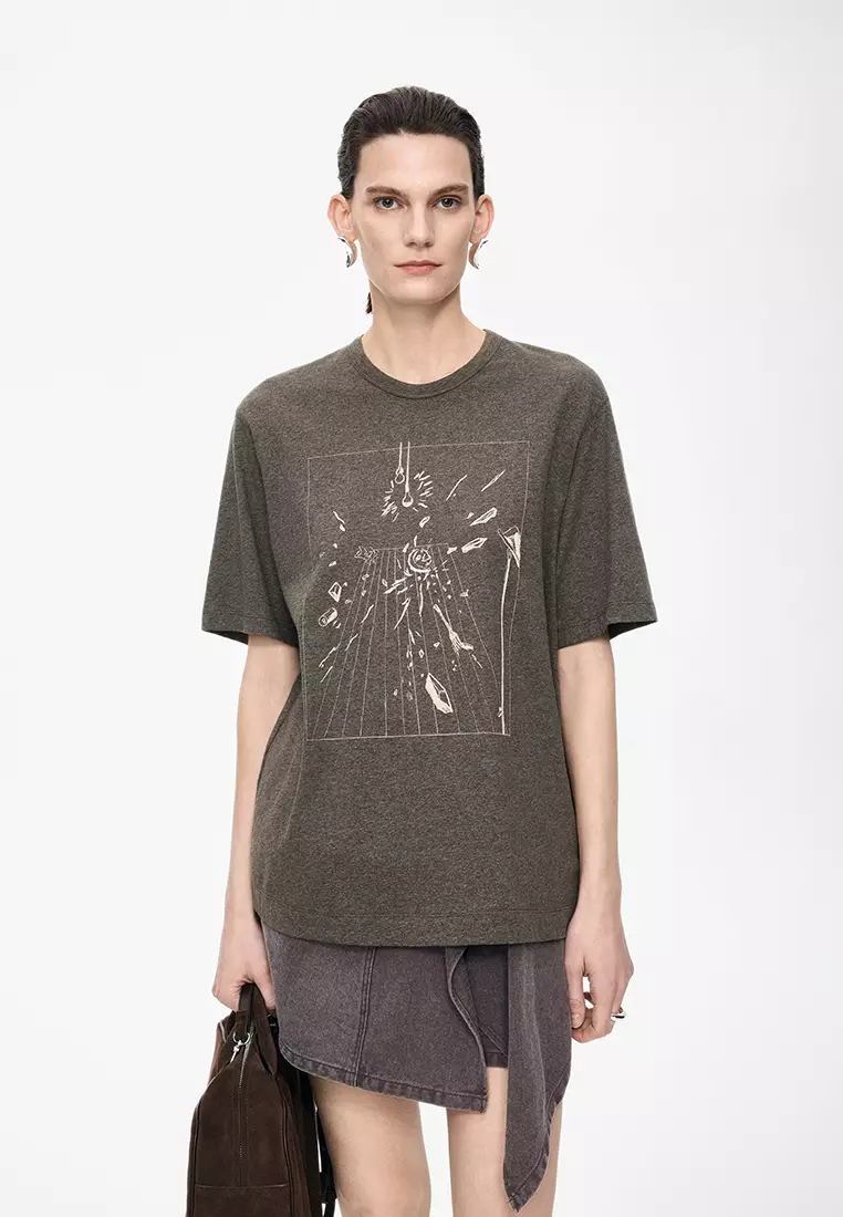 Cotton Irregular Loose Short Sleeve T-shirt