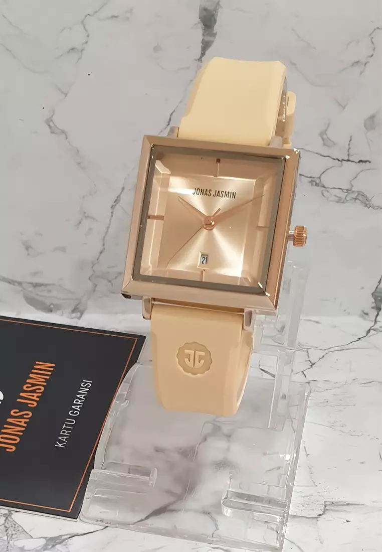 Jonas Jasmin - Jam Tangan Analog Wanita - Rosegold - Rubber Strap - JJ-2233L-A