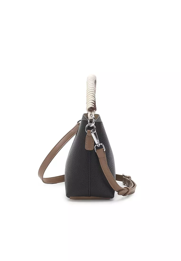 Women's Top Handle Bag / Sling Bag / Crossbody Bag / Shoulder Bag - Black / Dark Khaki