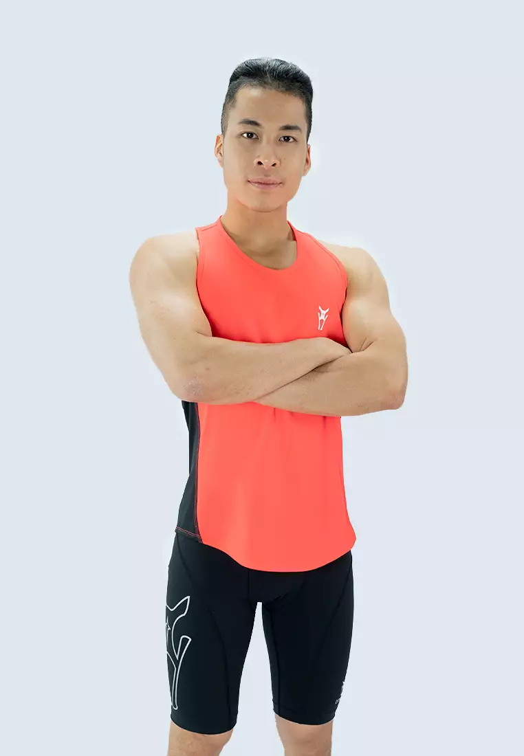 Amnig Men Legerity Running Singlet (Red)