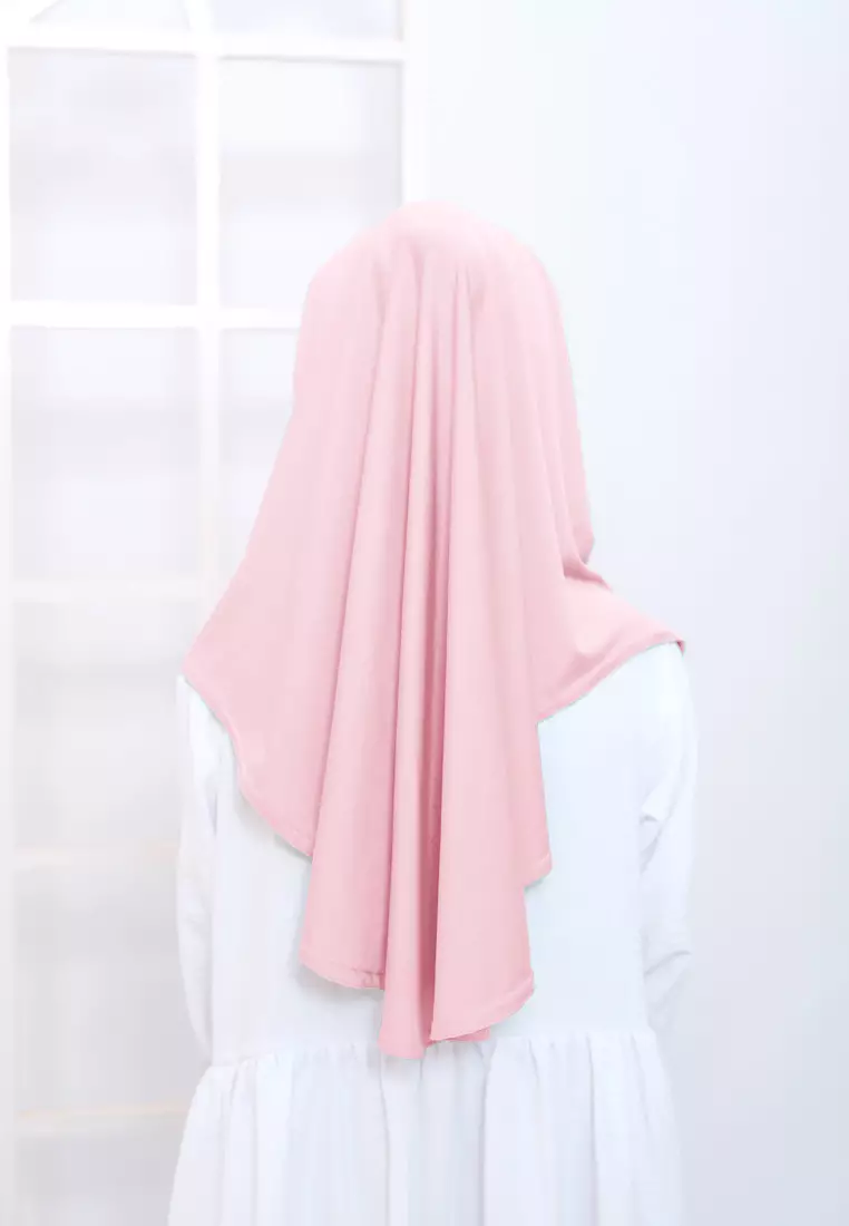 Cotton Bee - Hijab Instan Anak | Zura Tali Bergo Non Pad - Icy Pink - M