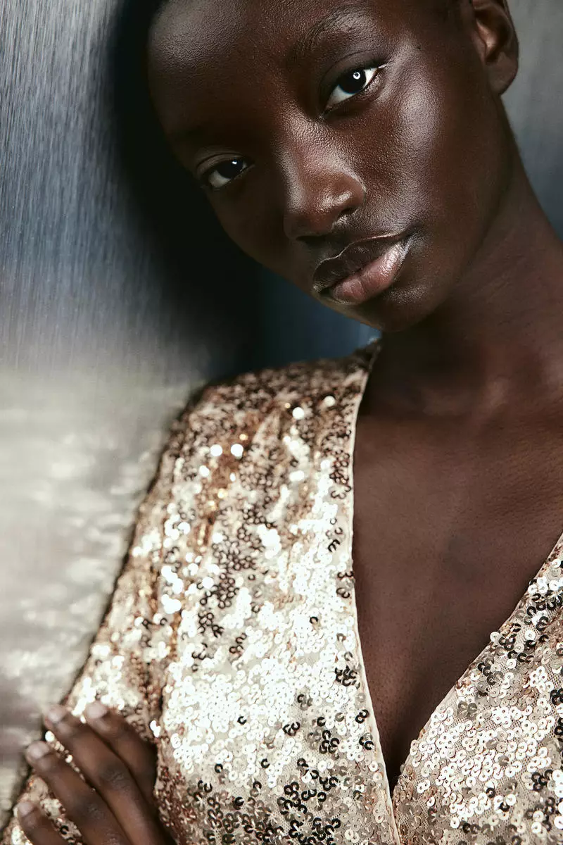 Sequined wrap dress