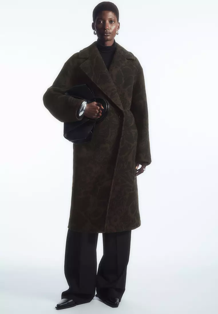Cos wool coat top with oversized collar