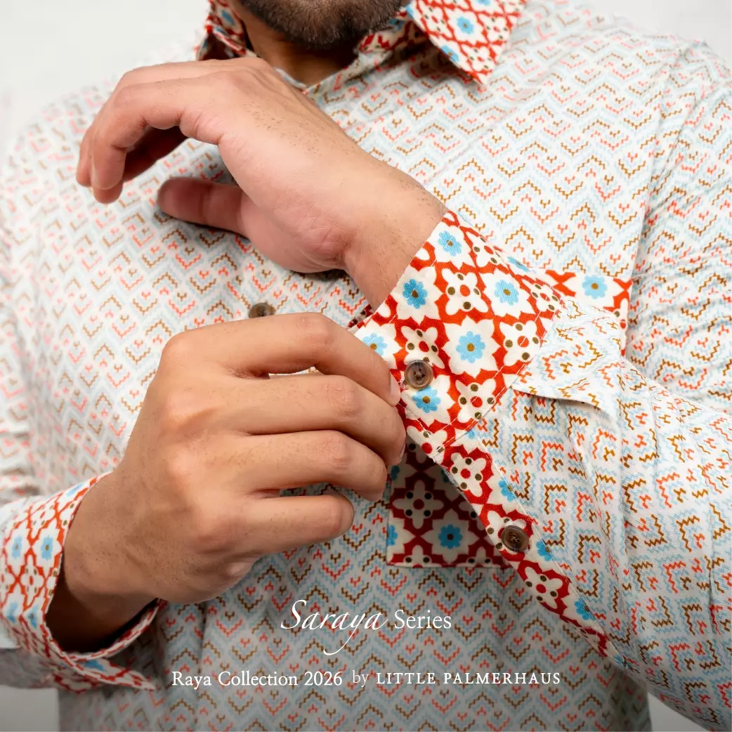 Little Palmerhaus - Baju Lebaran 2026 - Saraya Dad Shirt (Baju Koko Pria Dewasa) Slate Blue