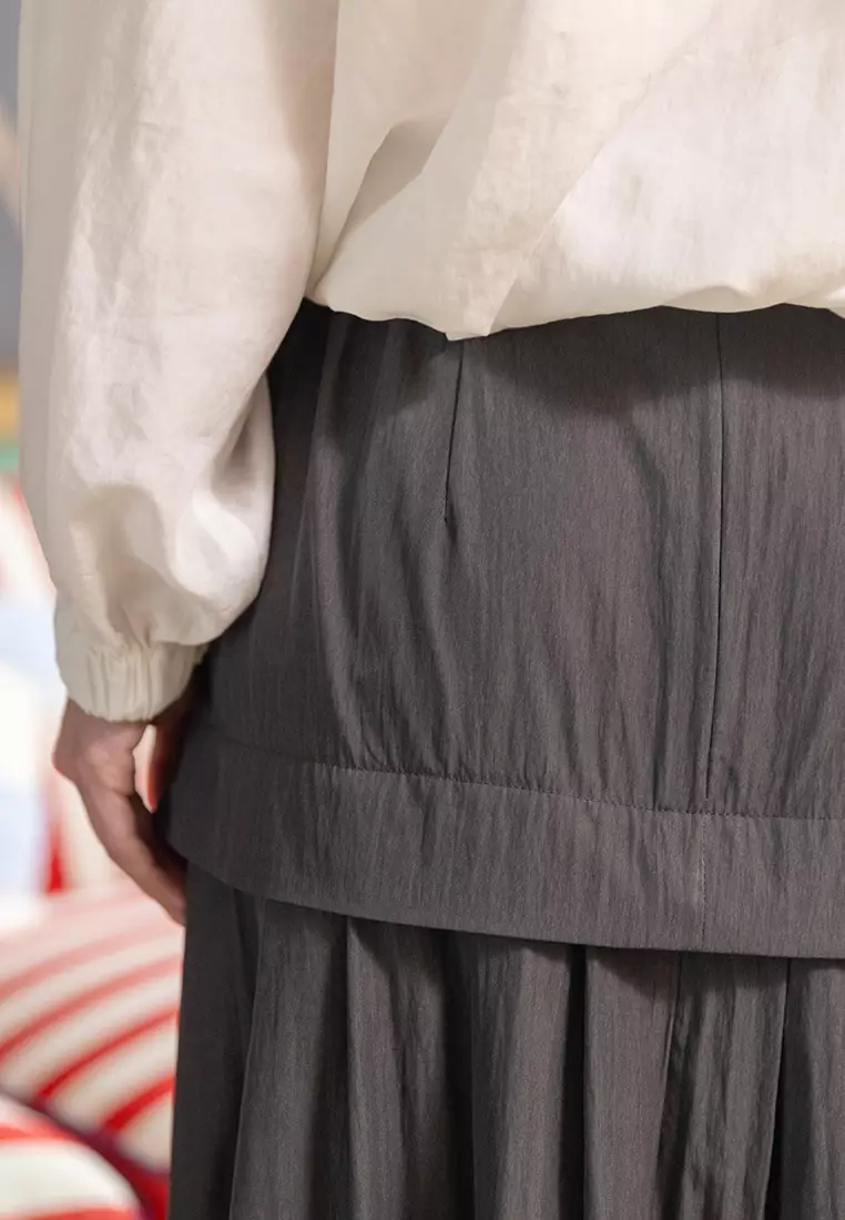 Kami Kiran Layered Skirt Iron Grey
