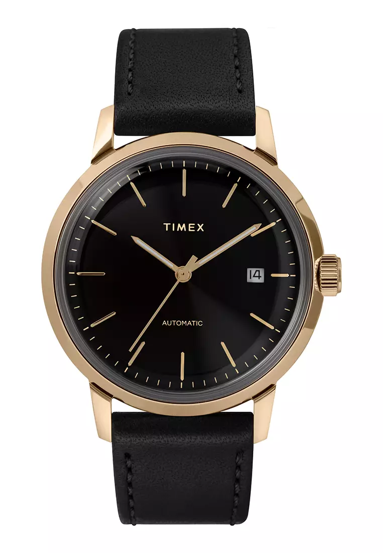 Buy Timex Timex Marlin Automatic 40mm GoldTone Case, Black Strap