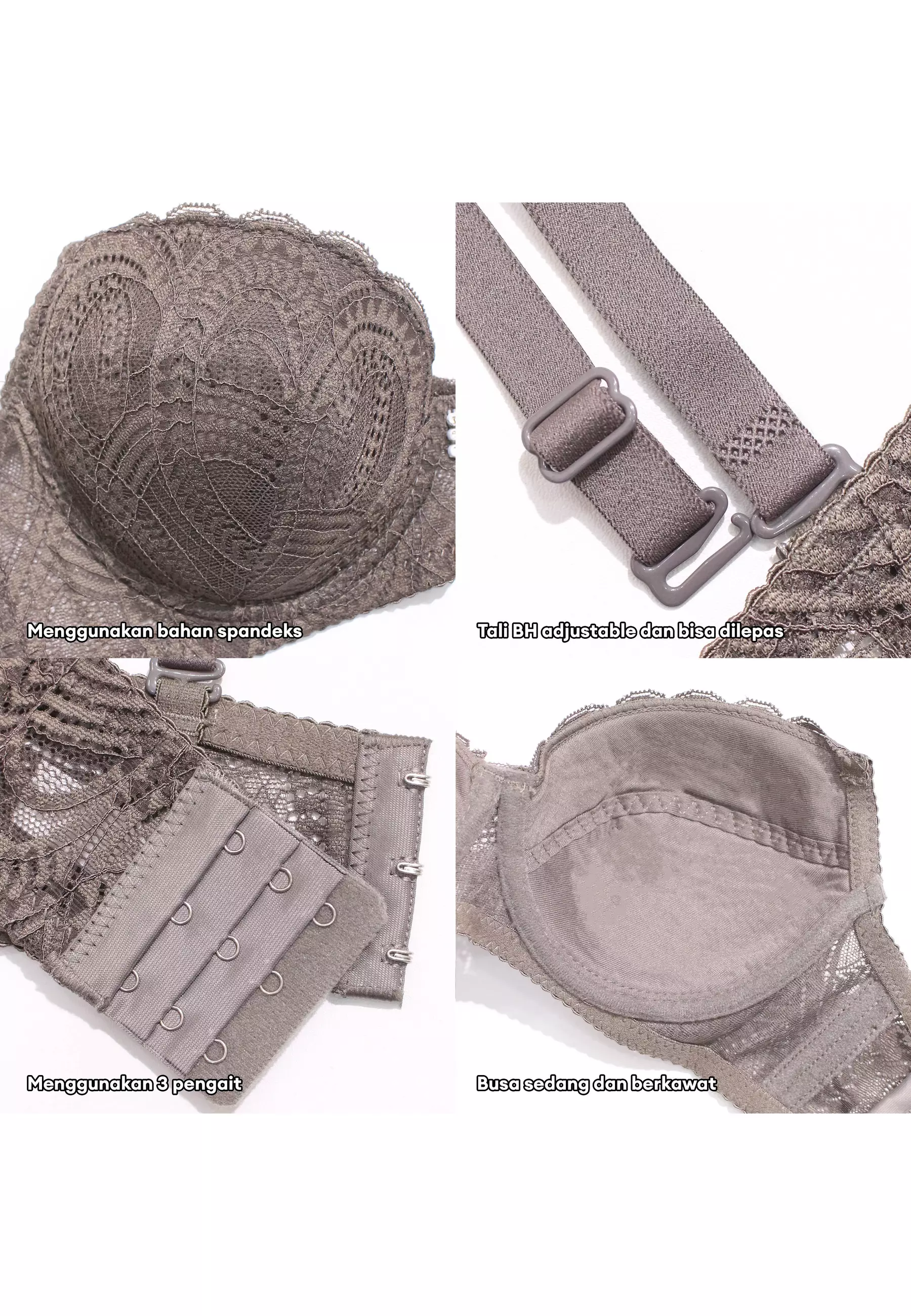 YouHave ( You’ve ) BH Bra Wanita BH Tanpa Busa Bra Kawat Brokat Brukat Lace Renda Women Woman Beha Be Ha Bra 100223