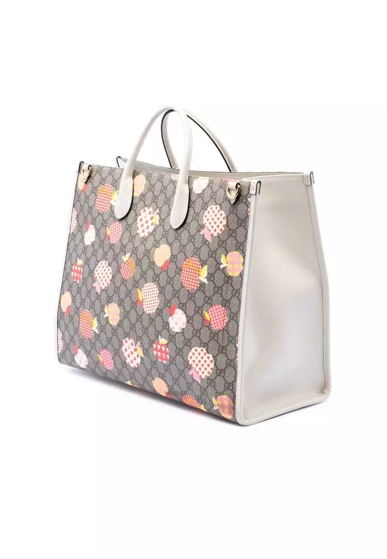 Pre-Loved Gucci Large Gg Supreme Les Pommes Apple And Heart Interlocking G Tote