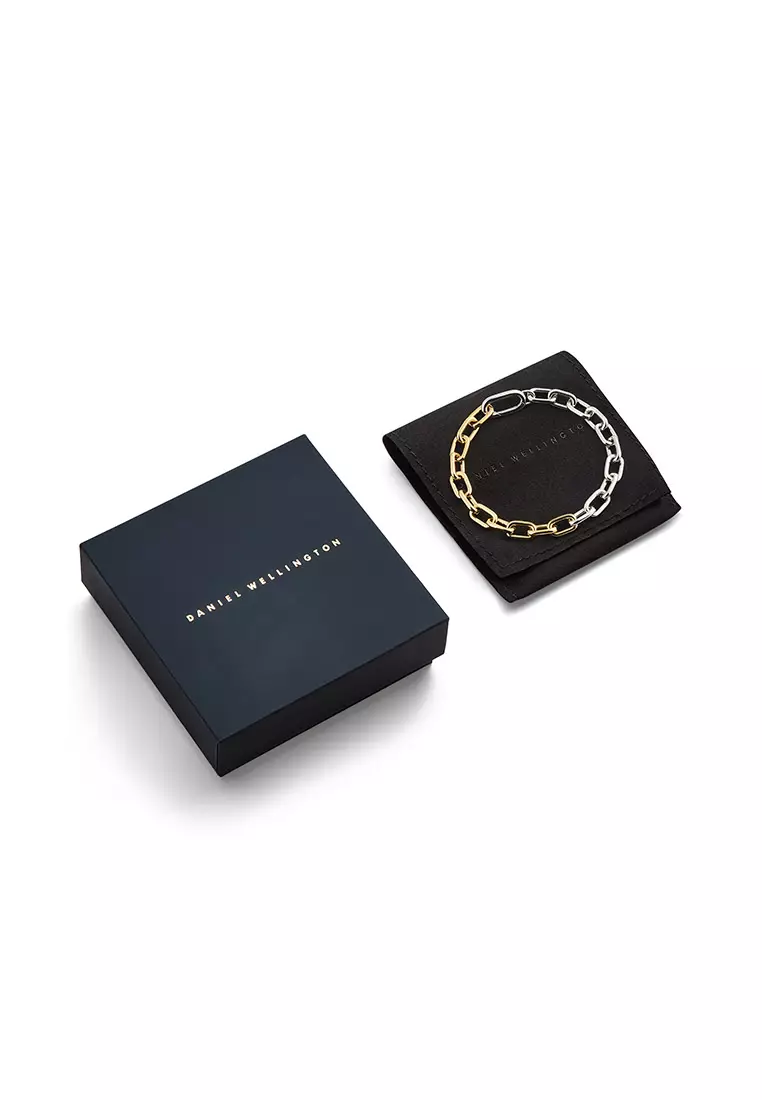 Contrast Link Bracelet Two Tone Gold - Unisex Bracelet for women and men stainless steel Bracelet DW Official Authentic Original gelang tangan perempuan lelaki DW