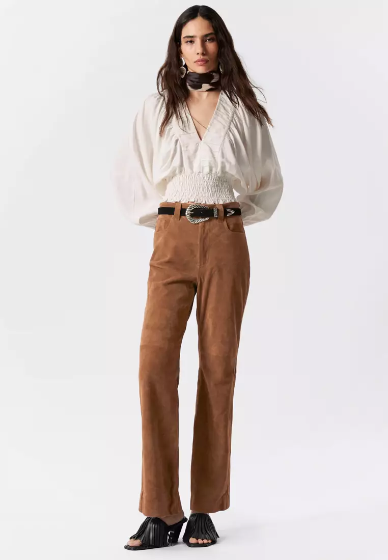 Smocked Puff-Sleeve Blouse