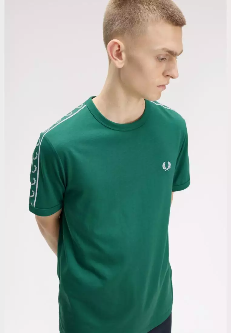 Fred Perry M4613 Contrast Tape Ringer T-Shirt (Sport Green)