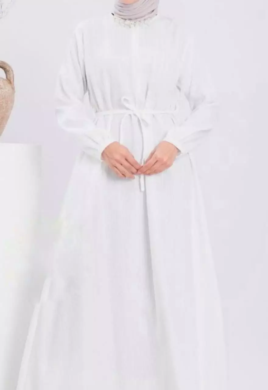 Vika Putih Dress Premium | Long Dress | Gamis Modern Premium JLAN