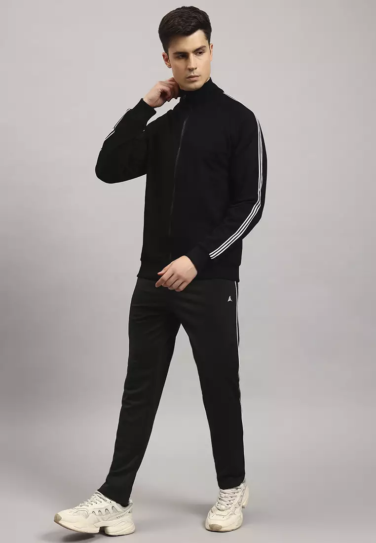 Men's CoreSync High-Neck Performance Black Jacket