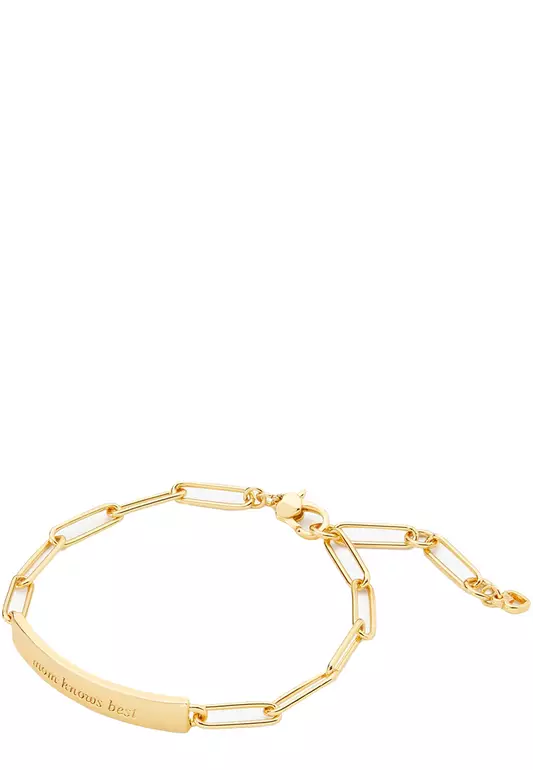 Mom Knows Best Idiom Id Bracelet - Gold KG408